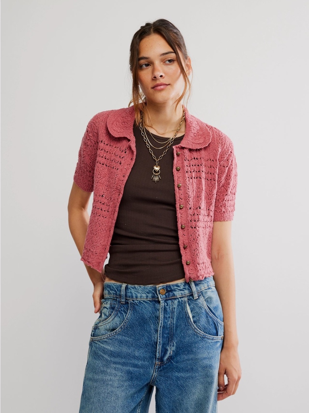 Free People Daylight Cropped Cardigan Small - Picture 1 of 6